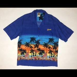 Winnie Fashion Mens 2XL Hawaiian Shirt Blue Coors